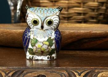 Figurka Sowy emalia komórkowa cloisonne