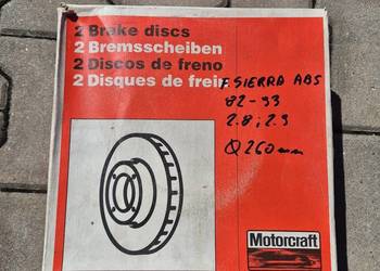 Tarcze hamulcowe ford sierra 260mm przód motorcraft