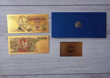 Banknot pozłacany Paderewski 2 miliony złotych 2000000