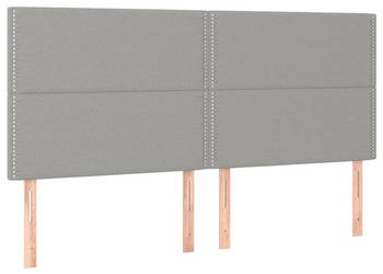 Zagłówek do łóżka z LED jasnoszary 180x5x118/128 cm tkanina WM-3122298