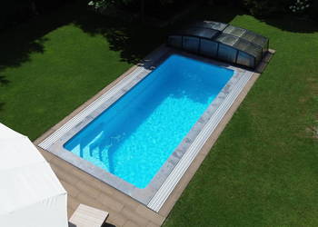 Basen ogrodowy poliestrowy ZESTAW 7,0x3,25x1,55m basen z laminatu