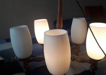 Żyrandol drewniany pięcioramienny