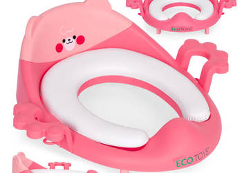 Nakładka na toaletę dla dzieci uchwyty miękka poduszka różowa ECOTOYS