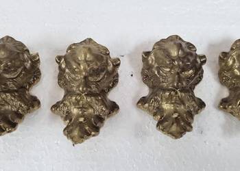 Odlew mosiężny, maszkaron - 4 sztuki