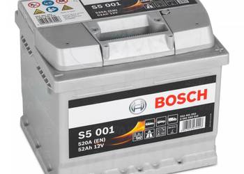 Akumulator Bosch 52Ah 520A EN S5001 PRAWY PLUS