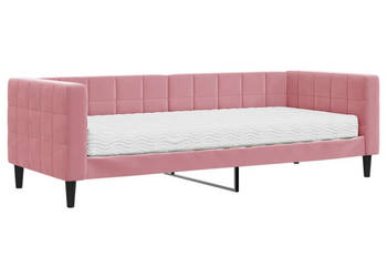 Sofa z materacem do spania różowa aksamit 80x200 cm WM-3196663