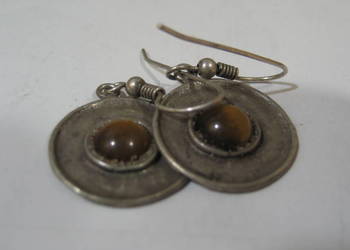 Kolczyki Srebrne Oko Tygrysa