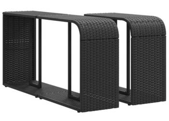 Szafki 2 szt. czarne polirattan WM-365981