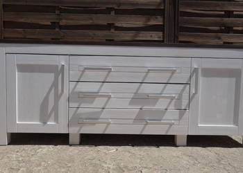 Komoda drewniana kredens biała duża szer.201 cm