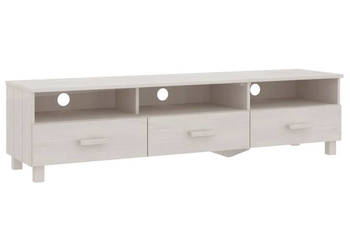 Szafka pod TV HAMAR biała 158x40x40 cm lite drewno sosnowe WM-340473