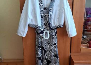 Czarno-biała sukienka z bolerkiem, rozm.: M/38