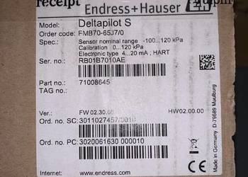 Endress + Hauser Deltapilot S FMB70-65J7/0 Hydrostatic Level Measurement