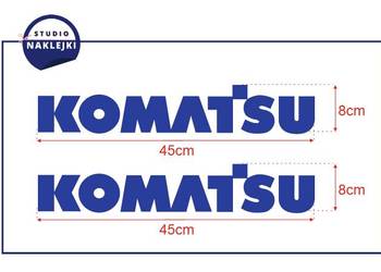 Naklejki Komatsu Granatowe Logo Logotyp Nalepka Koparka 45x8 2 szt