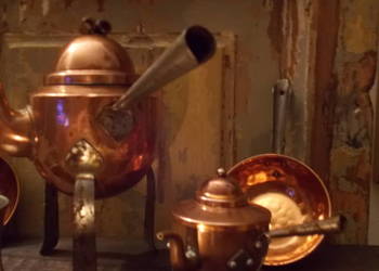 Stary Zestaw Miniatur-Miedź-Ręczne Wykonanie-6 szt.-Vintage