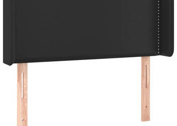 Zagłówek do łóżka z LED czarny 93x16x78/88 cm sztuczna skóra WM-3123174