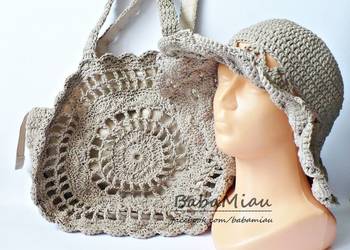 Torebka okrągła Boho na ramię/ torba plażowa