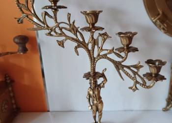 Świecznik figuralny. Mosiądz.