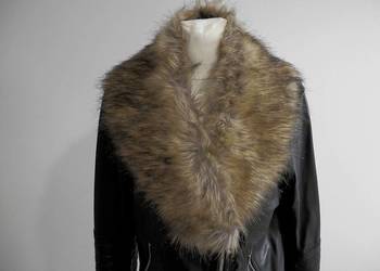 Kołnierz Futrzany Etola Sztuczne Futerko Beżowy Duży Puszysty Szal