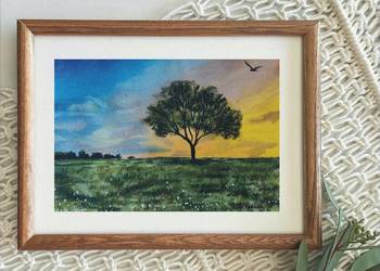 Akwarela Akwarelka Obraz pt: Samotnicy 19x27