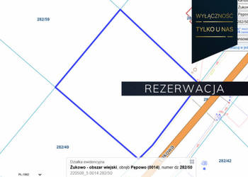 Grunt do sprzedania 1054 metry Pępowo