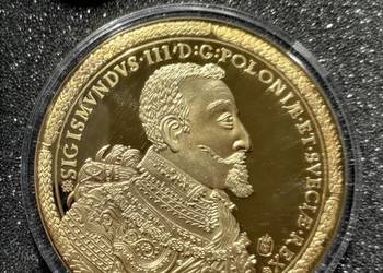 100 dukatów Zygmunt III, 1629, średn. 70 mm !, pozłacane