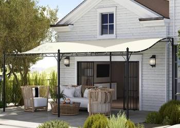 Outsunny Pawilon przyścienny 3×5 m – wodoodporny, kremowy