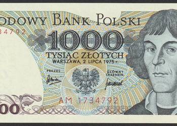 Polska 1000 złotych 1975 - Kopernik - AM - stan bankowy UNC