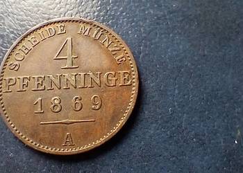 Stare monety 4 fenig 1869 A Niemcy
