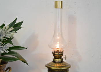 piękna cynowa LAMPA NAFTOWA stara