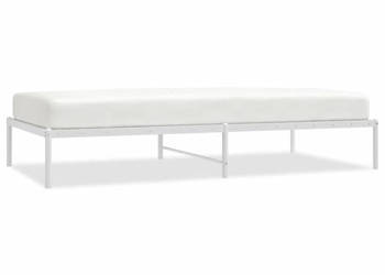 Łóżko Metalowe Białe Rama Łóżka Ze Stelażem Biała 100x200 cm WM-350908