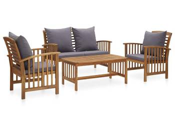 vidaXL 4-cz. zestaw wypoczynkowy do ogrodu, poduszki(SKU:3057979)