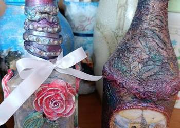 Wyprzedaż butelek decoupage.