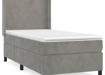 Łóżko Z Materacem Szare Kontynentalne DO Sypialni 100x200cm WM-3132543