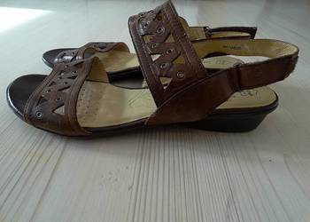 Buty Sandały Skórzane Skóra Naturalna Modny Czekoladowy Kolor Ceniona Marka