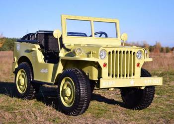 BAWIBUS.PL Auto samochód na akumulator JEEP 4x4, 2 osobowe wojskowe