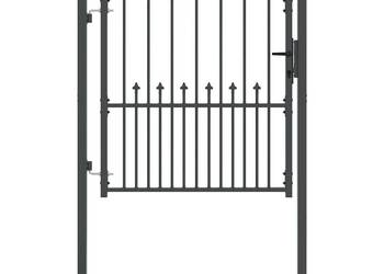 vidaXL Brama ogrodzeniowa z kolcami Z blokadą Szary(SKU: 42009018)