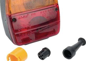 Lampa zespolona tylna, prawa kwadratowa 12V czerwona/pomarańczowa przykręc…