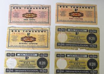 Bon towarowy, bony towarowe Pewex, 2, 5, 10, 20 centów