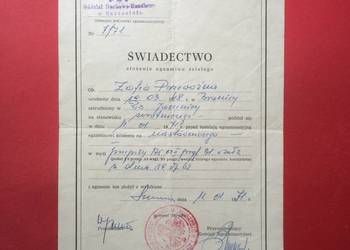 ( 1311 ) Świadectwo Egzaminu, Z. Przewoźna - Jasienica