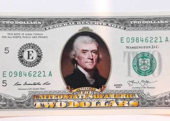 dwa dolary usa kolor UNC
