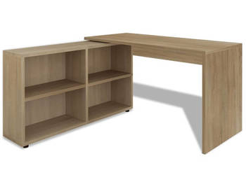 Biurko narożne z 4 półkami w kolorze drewna dębowego WM-243059