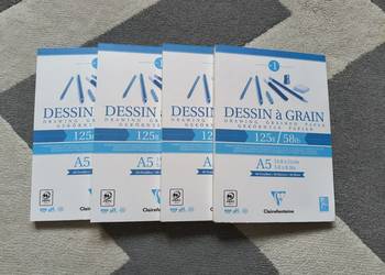 Zestaw 4 szkicowników Clairefontaine „Dessin à Grain” | Format A5 | NOWE