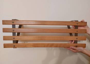 drewniana półka na stelażu, 75 x 25 cm, wytrzymała