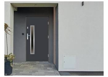 Drzwi wejściowe do domu GI-21 INOX Antracyt 90 Prawe na zewnątrz 68 Ud=1,3