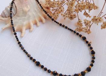 Komplet bransoletka i naszyjnik czarny turmalin