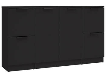 Szafki 3 szt. czarne materiał drewnopochodny WM-3115845