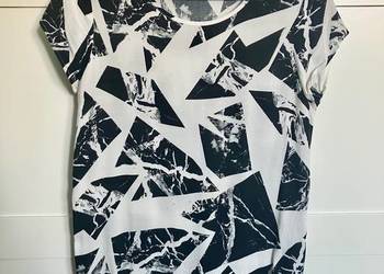 Bluzka tshirt wiskoza Mango marmur S