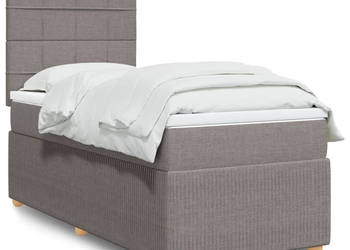 Łóżko kontynentalne z materacem taupe tkanina 80x200 cm WM-3291887