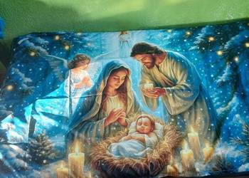 Obrus z motywem świątecznym 90-140.