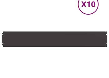 vidaXL Obrzeża trawnikowe 10 szt. Czarne Stal walcowana na zimno(SKU:860142